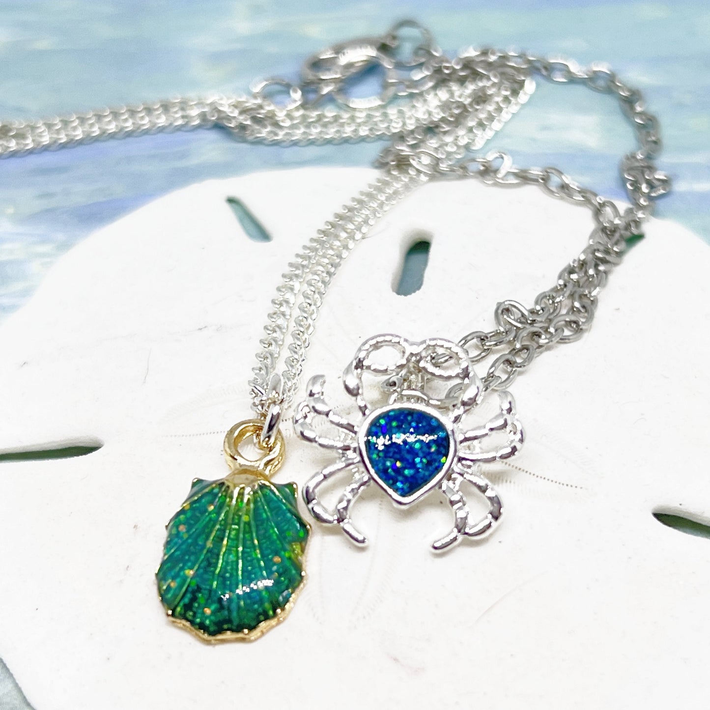 Mermaid Anklet – Silver Tone Chain with Mermaid, Crab or Sea Shell Charm, Coastal Beach Gift