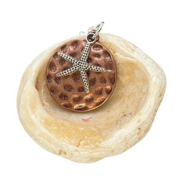 Boho Copper Dangle Earrings – Dragonfly or Starfish Charm, Rustic Handmade Beach Jewelry