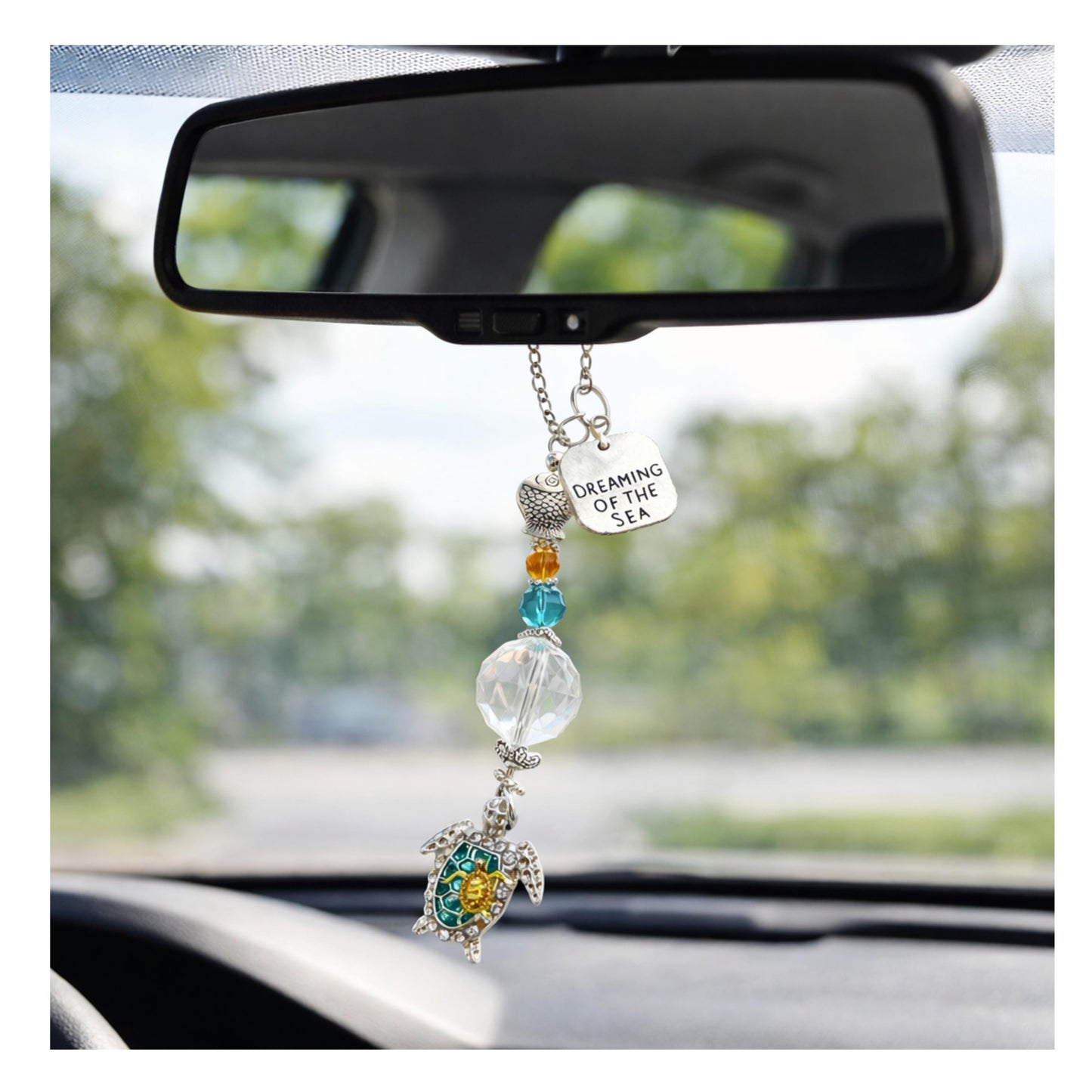 Mom and Baby Turtle Car Charm – Ocean Rear View Mirror Sun Catcher, Heartfelt Mother's Day Gift
