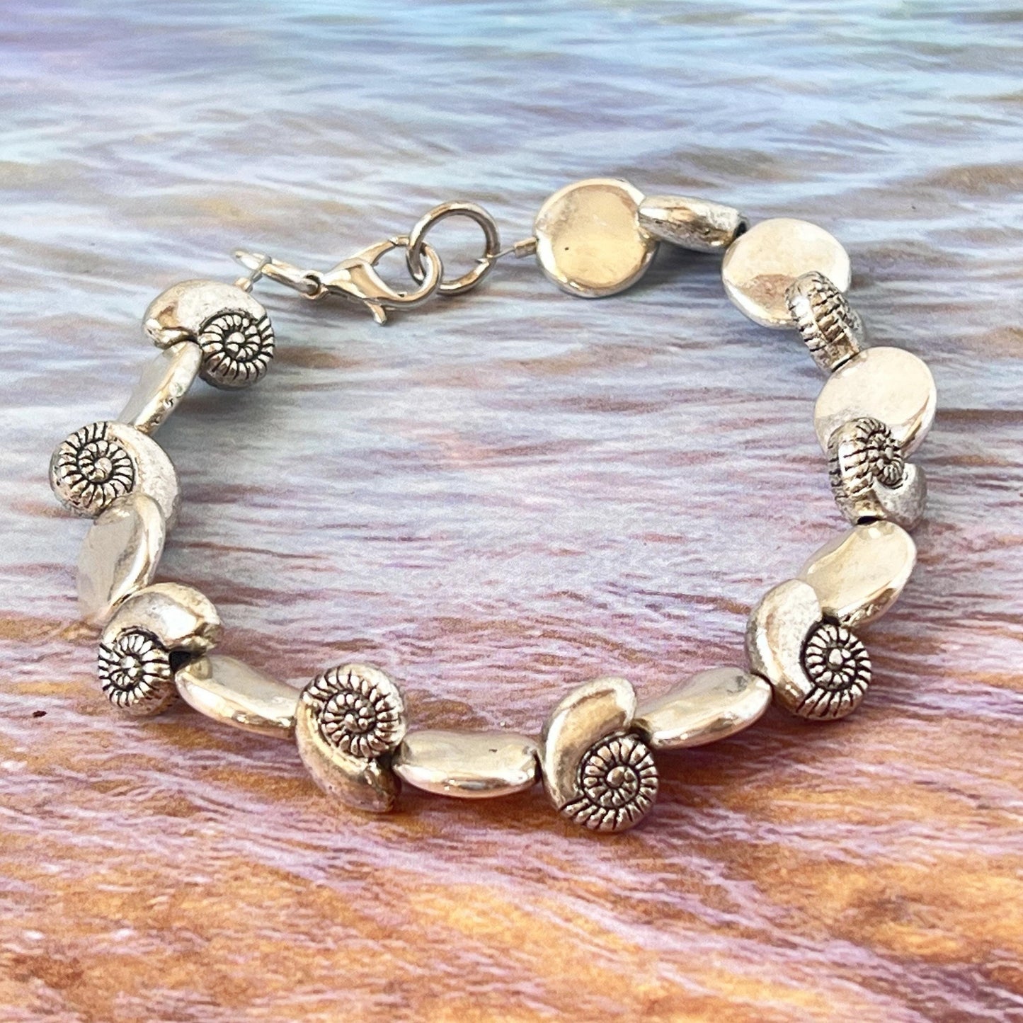 Beach Charm Bracelet – Starfish or Seashell Design, Handmade Coastal Jewelry for Women