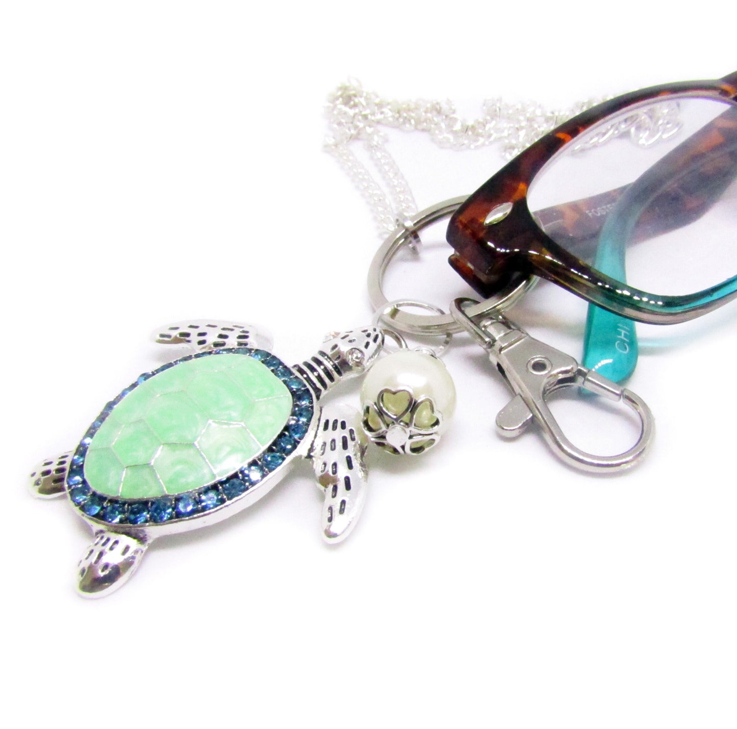 Sea Turtle Eyeglass Lanyard – Beach Necklace & ID Badge Holder, Coastal Gift for Her
