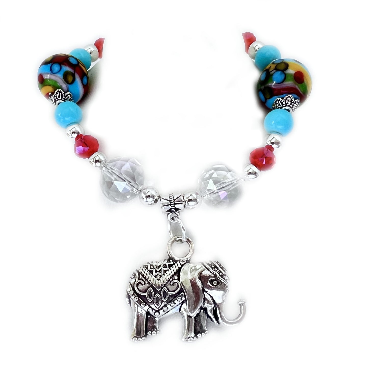 Elephant Curtain Tiebacks – 3D Ceramic Pendant Beaded Drapery Holdbacks, Handmade Kids Room Decor