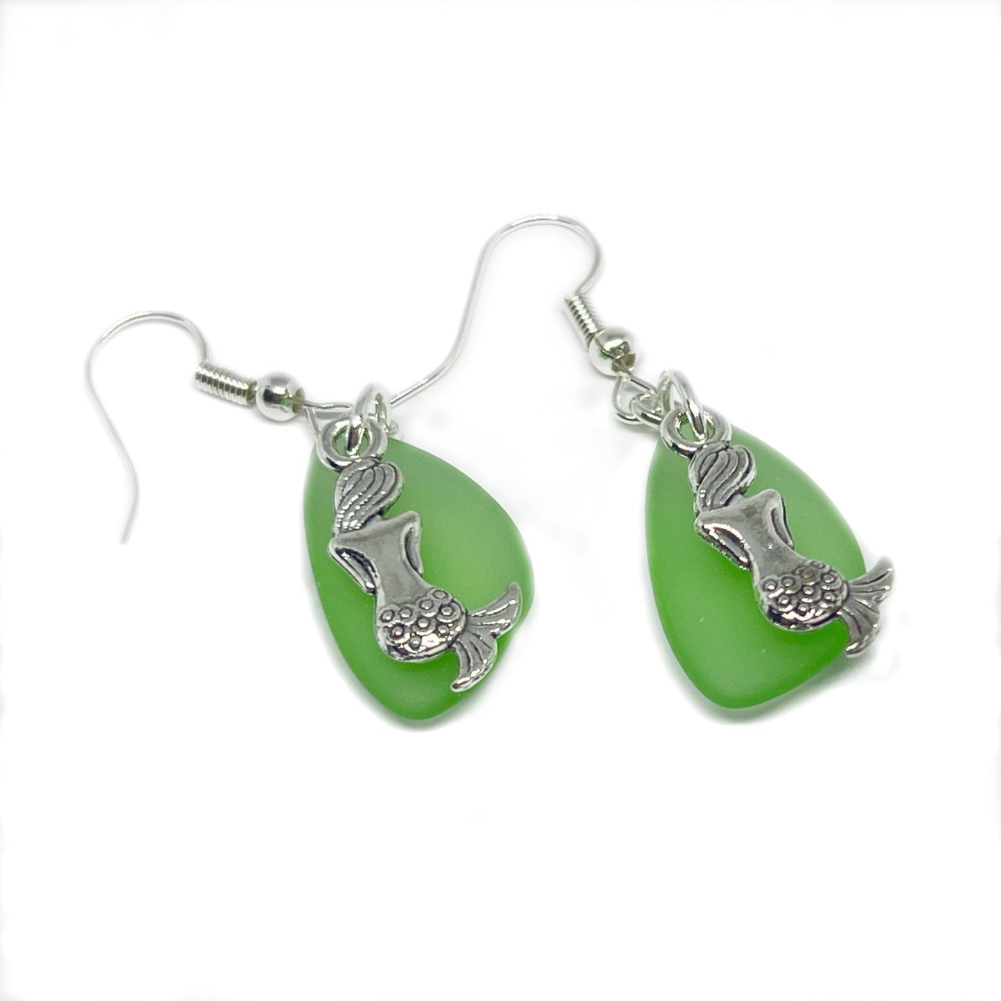 Mermaid & Sea Glass Earrings – Dainty Coastal Beach Jewelry, Bridesmaid & Ocean Gift for Her
