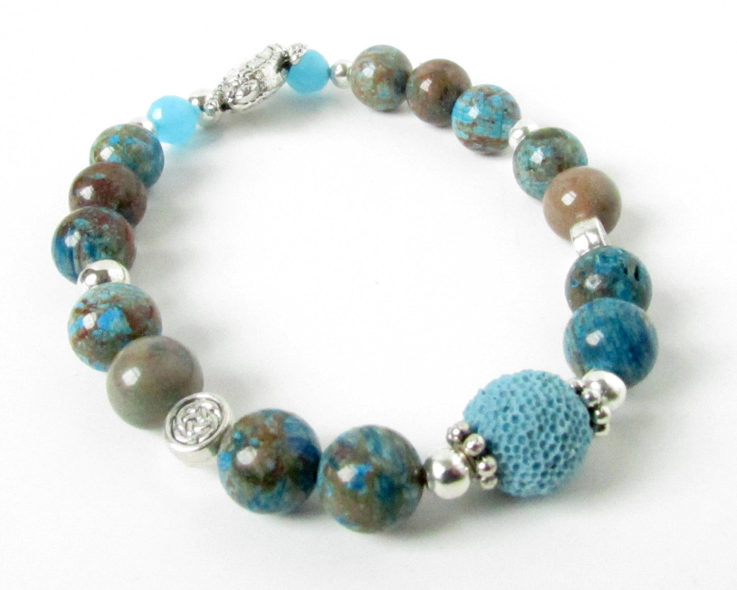 Turtle Bracelet: Crazy Lace Agate & Lava Stone Aromatherapy Diffuser
