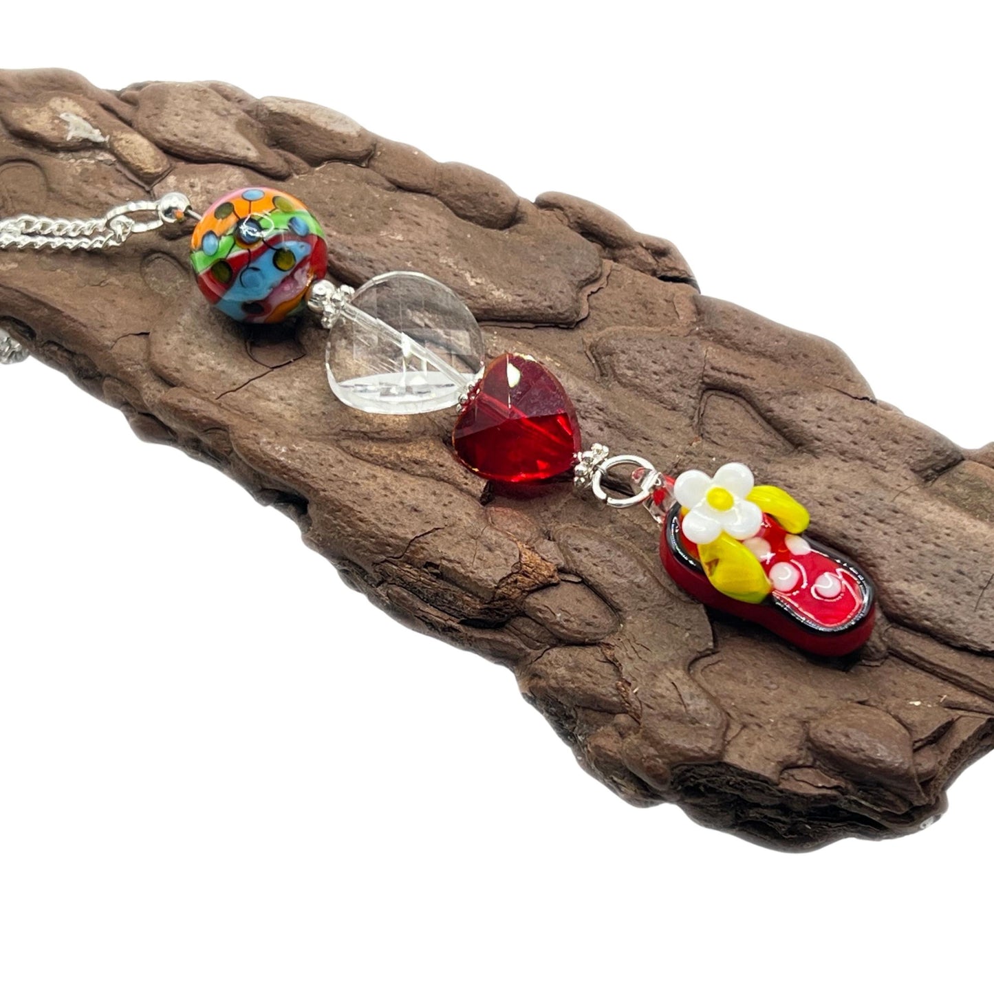Rear View Mirror Sun Catcher – Crystal Flip Flop Beach Car Charm, Handmade Coastal Gift