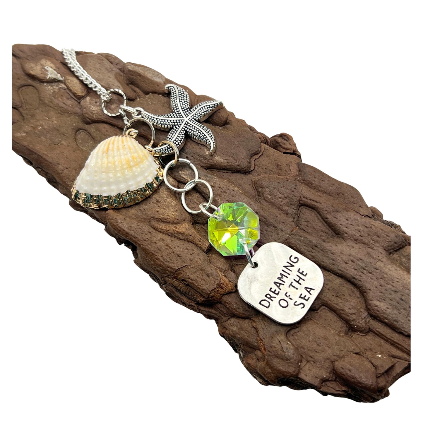 Sea Shell Rearview Mirror Charm, Starfish Beach Quote Suncatcher