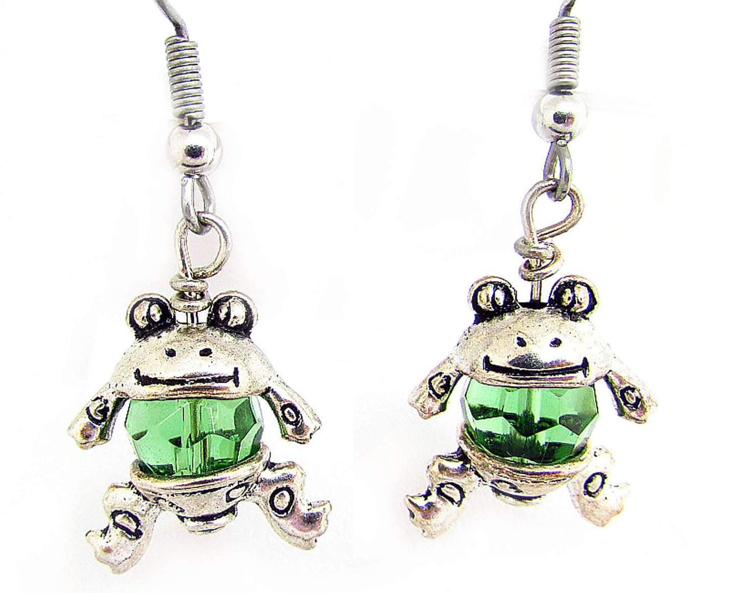 Crystal Frog Dangle Earrings – Fun Animal Jewelry, Choose Your Color, Handmade Gift for Her
