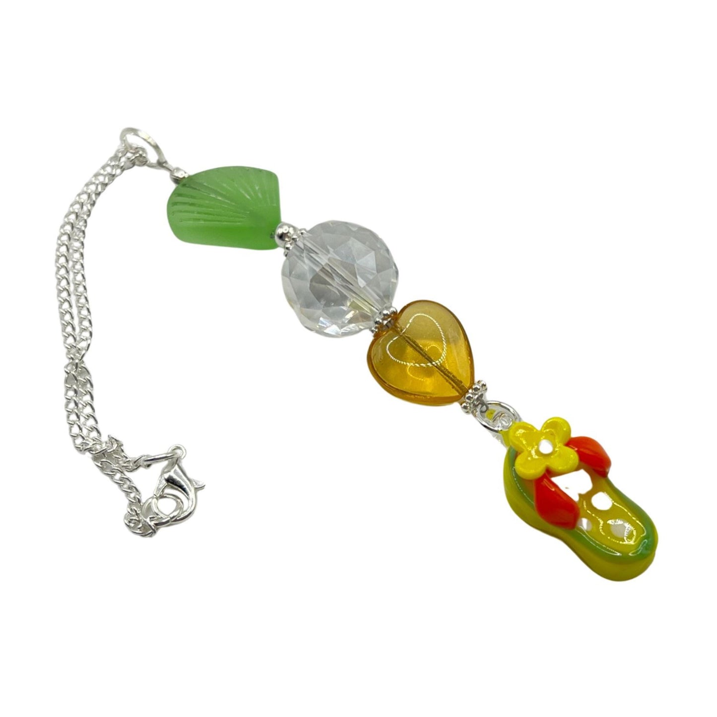 Rear View Mirror Sun Catcher – Crystal Flip Flop Beach Car Charm, Handmade Coastal Gift