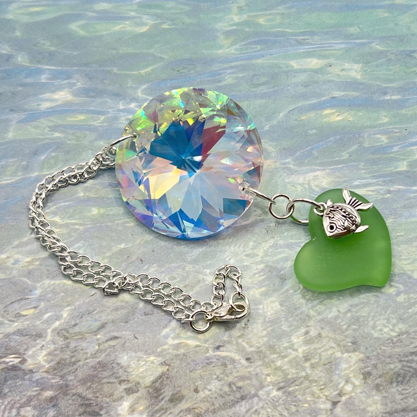 Crystal Prism Window Suncatcher – Starfish or Fish Charm, Rainbow Light Coastal Home Decor