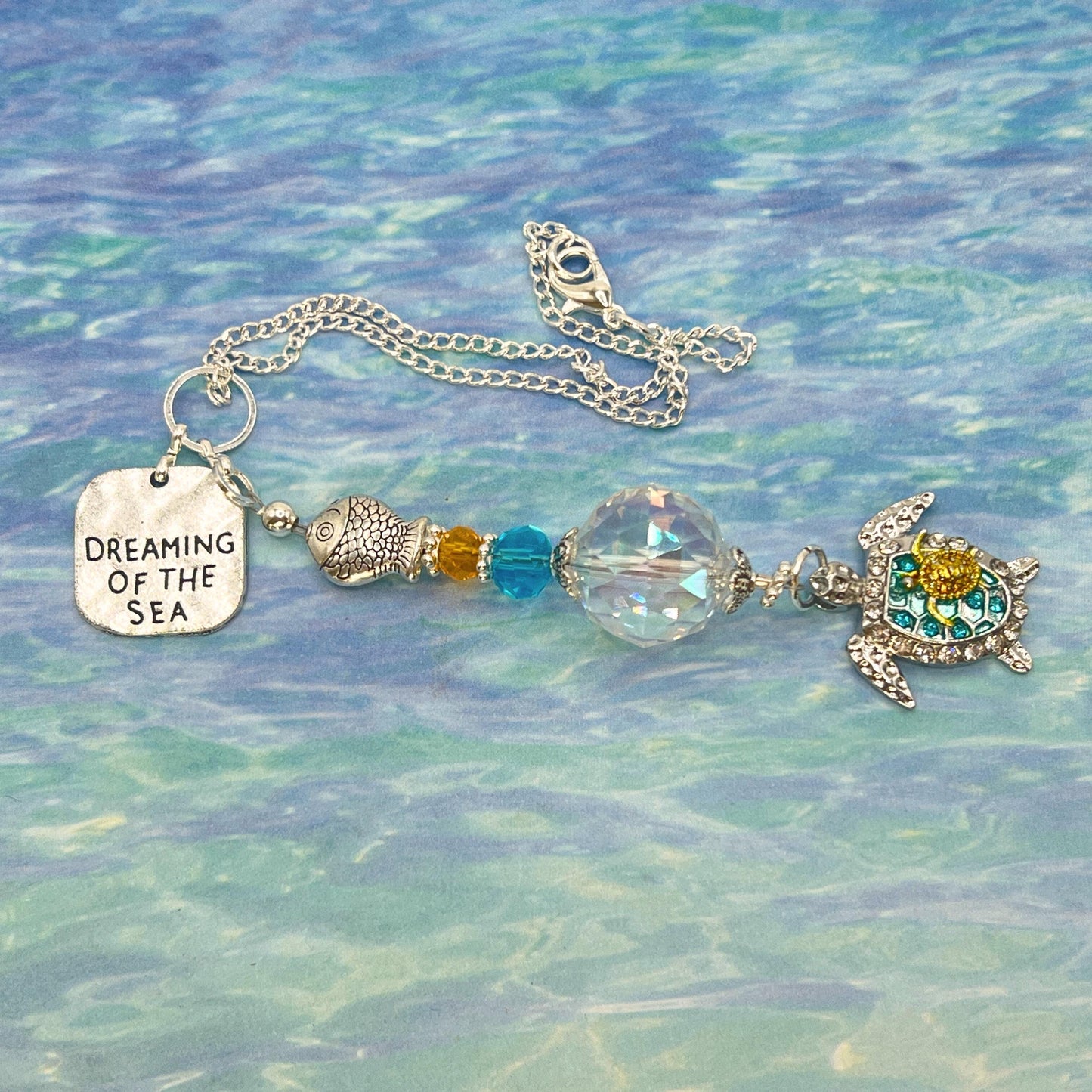 Mom and Baby Turtle Car Charm – Ocean Rear View Mirror Sun Catcher, Heartfelt Mother's Day Gift