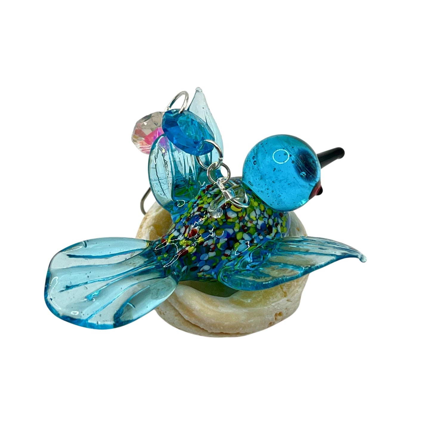 Glass Hummingbird Sun Catcher – Crystal Beaded Window Decor, Handmade Nature Gift (Green or Turquoise)