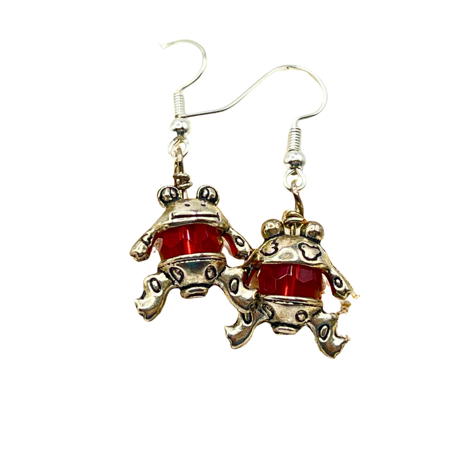 Crystal Frog Dangle Earrings – Fun Animal Jewelry, Choose Your Color, Handmade Gift for Her
