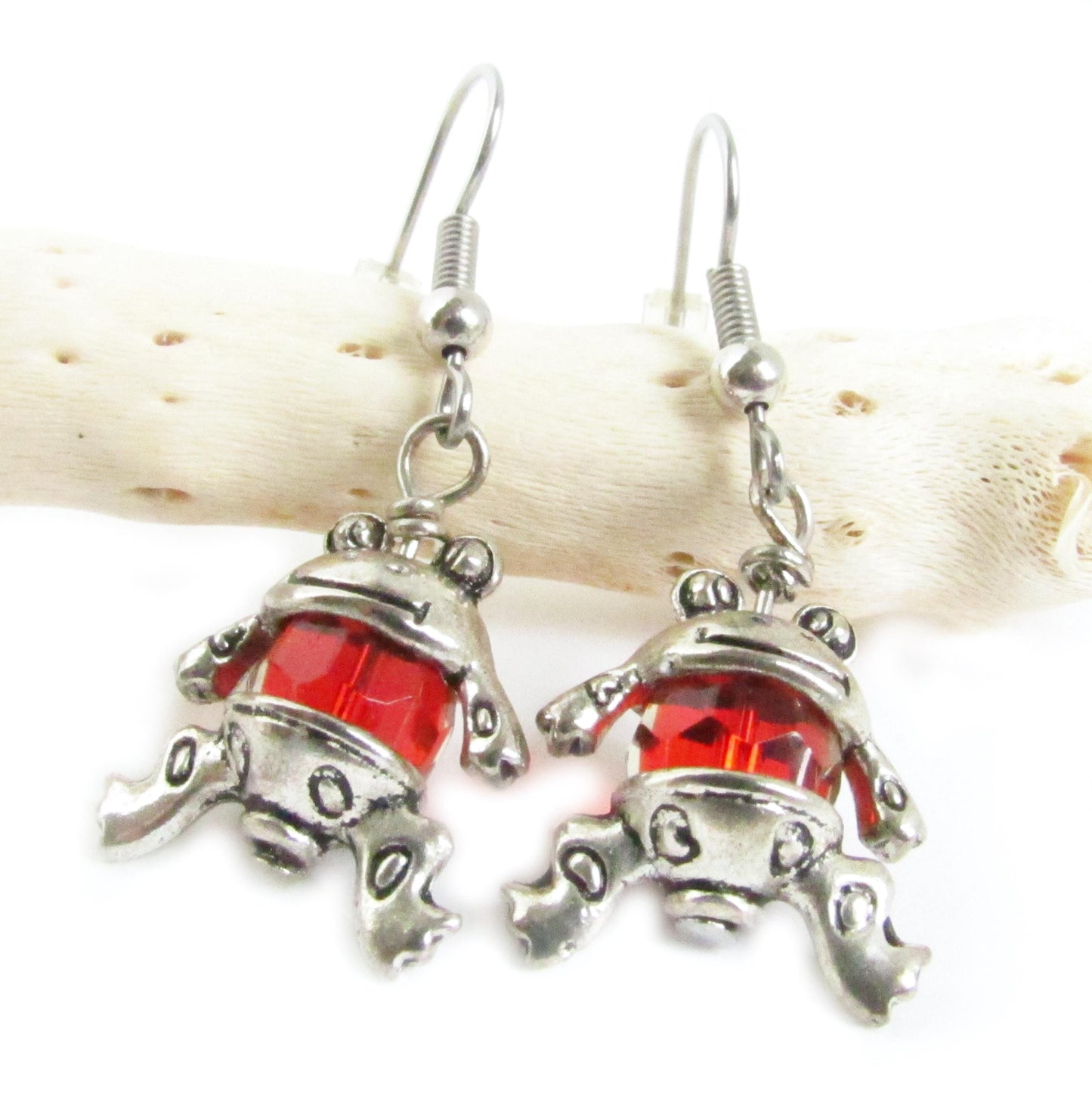 Frog Earrings – Pearl Accent Crystal Dangle, Playful Lightweight Animal Jewelry Gift