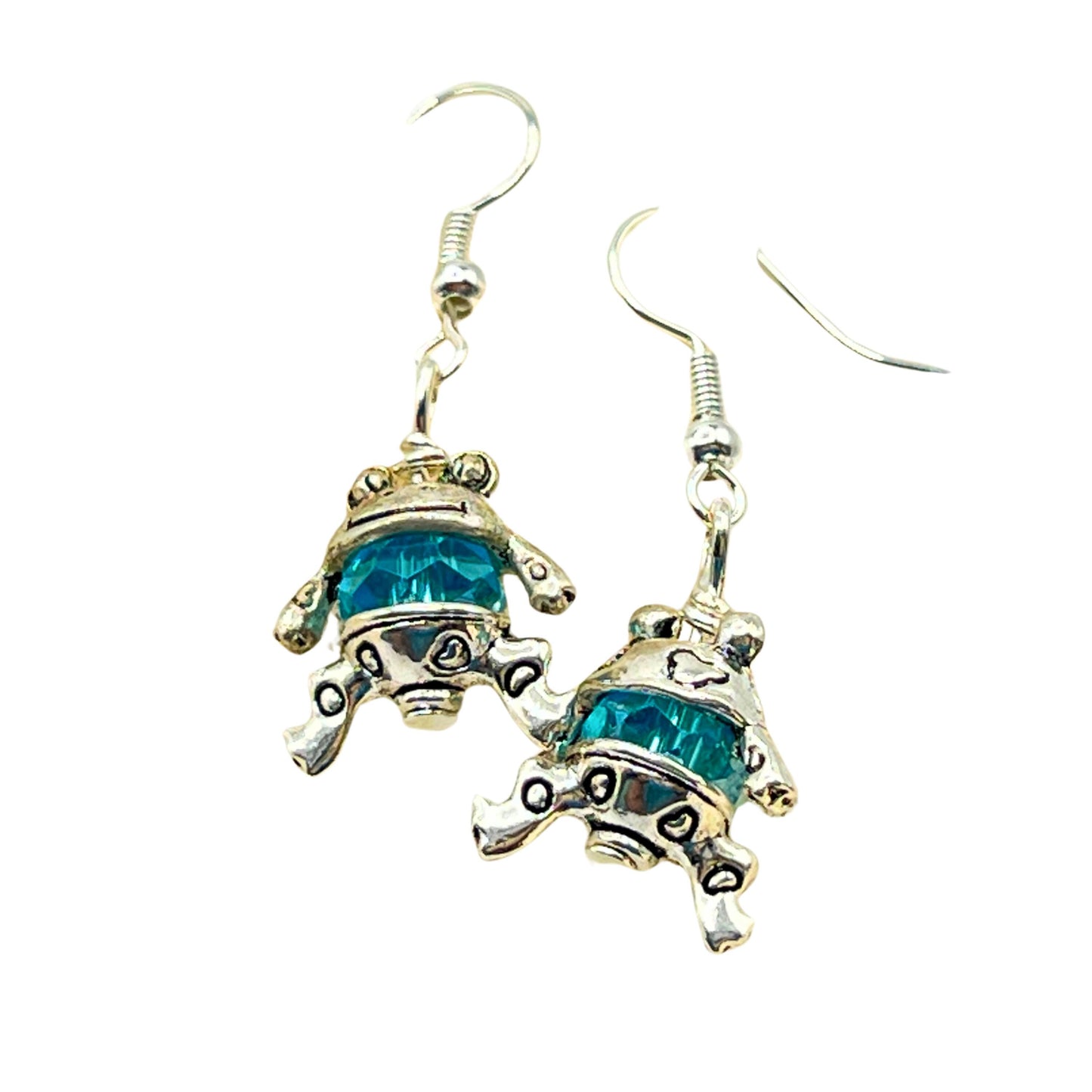 Crystal Frog Dangle Earrings – Fun Animal Jewelry, Choose Your Color, Handmade Gift for Her