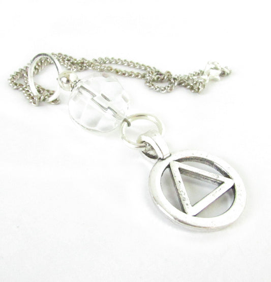 Crystal AA Car Charm – Addiction Recovery Rear View Mirror Gift, Sobriety Car Accessory