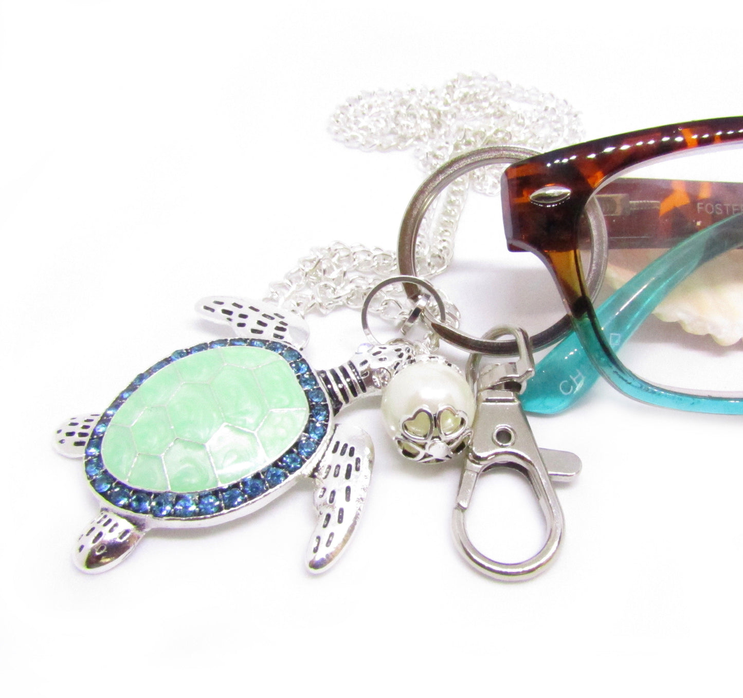Sea Turtle Eyeglass Lanyard – Beach Necklace & ID Badge Holder, Coastal Gift for Her