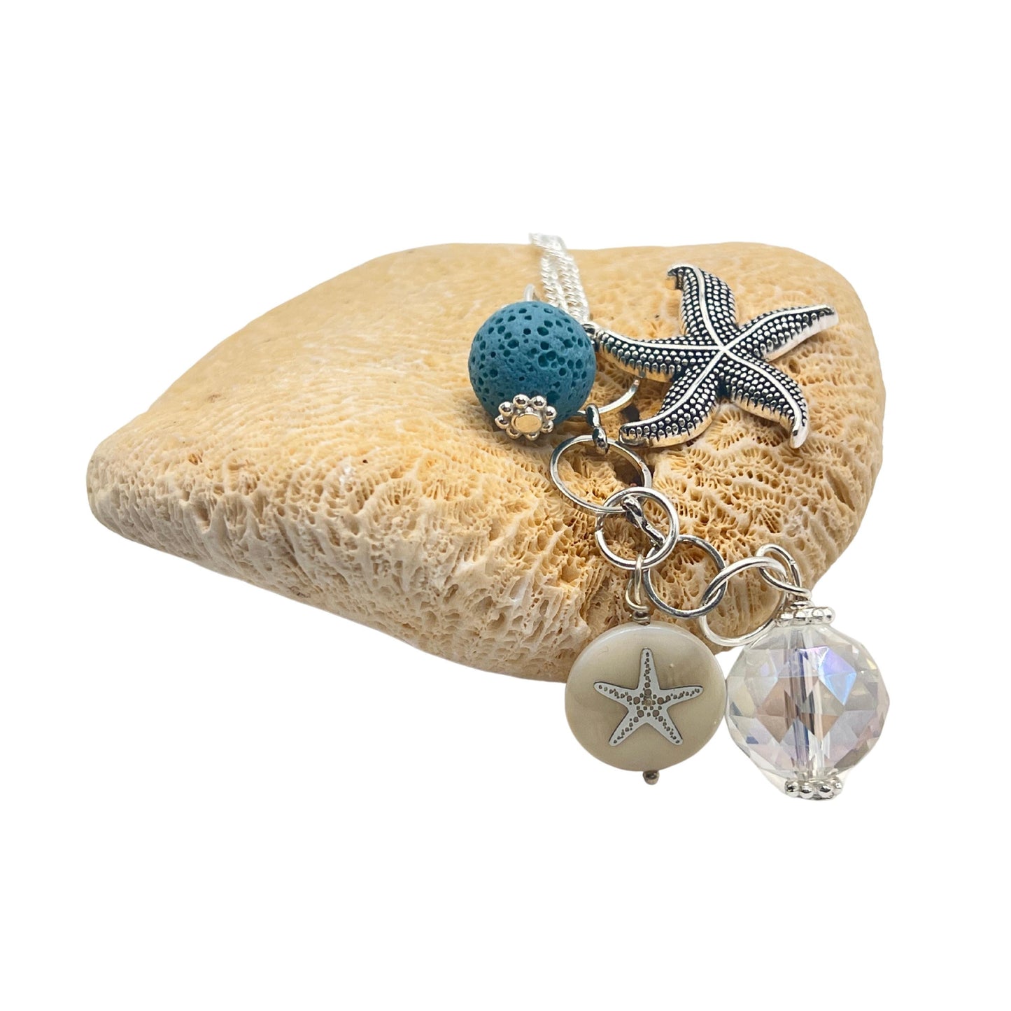 Starfish Car Charm, Essential Oil Diffuser, Beach Rear View Mirror