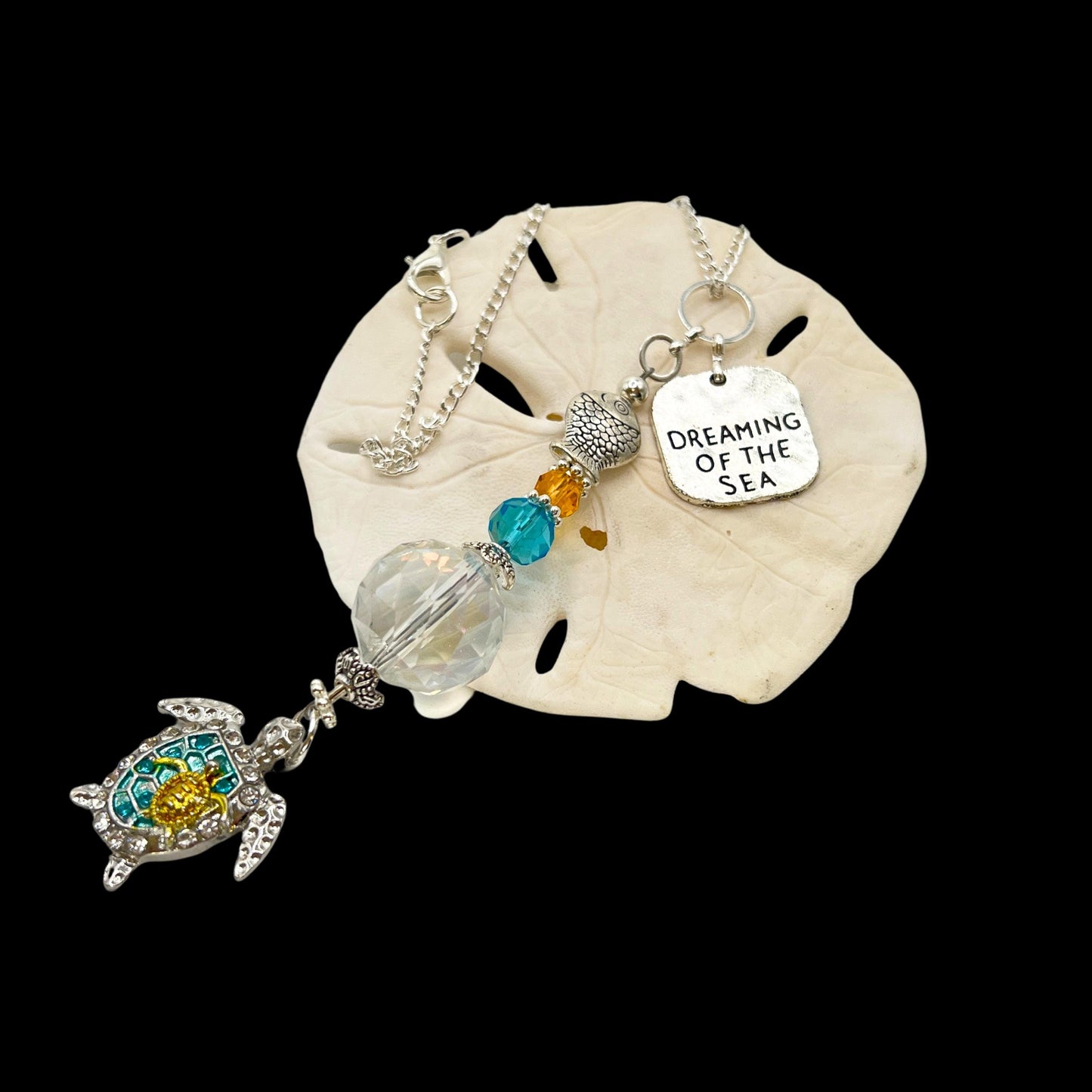 Mom and Baby Turtle Car Charm – Ocean Rear View Mirror Sun Catcher, Heartfelt Mother's Day Gift
