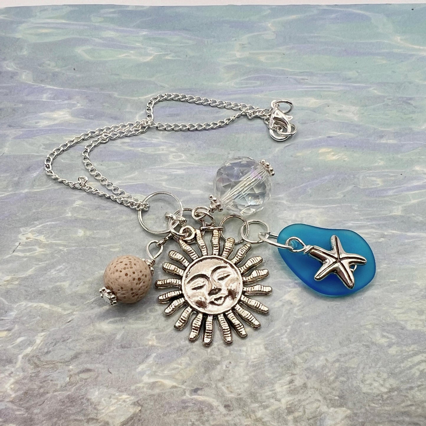 Starfish Car Mirror Charm, Sun Catcher for Car, Beach Decor
