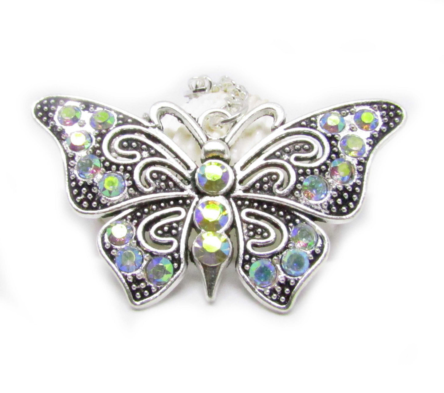 Butterfly Car Charm – Rhinestone Rear View Mirror Sun Catcher, Sparkling Handmade Gift for Her
