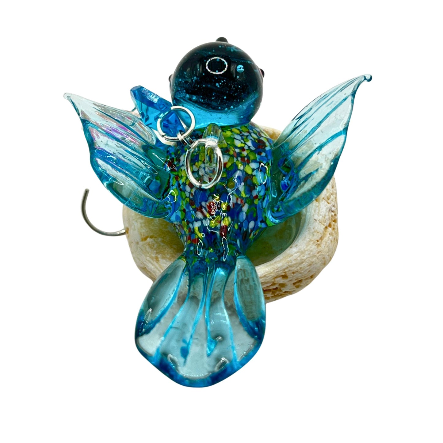 Glass Hummingbird Sun Catcher – Crystal Beaded Window Decor, Handmade Nature Gift (Green or Turquoise)