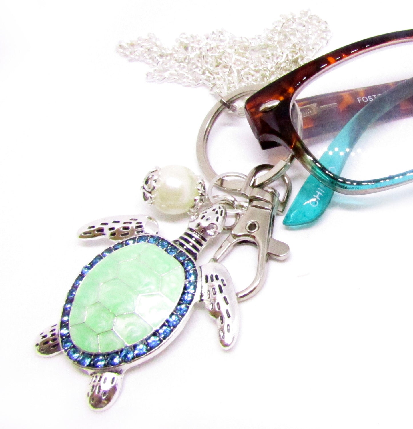 Sea Turtle Eyeglass Lanyard – Beach Necklace & ID Badge Holder, Coastal Gift for Her