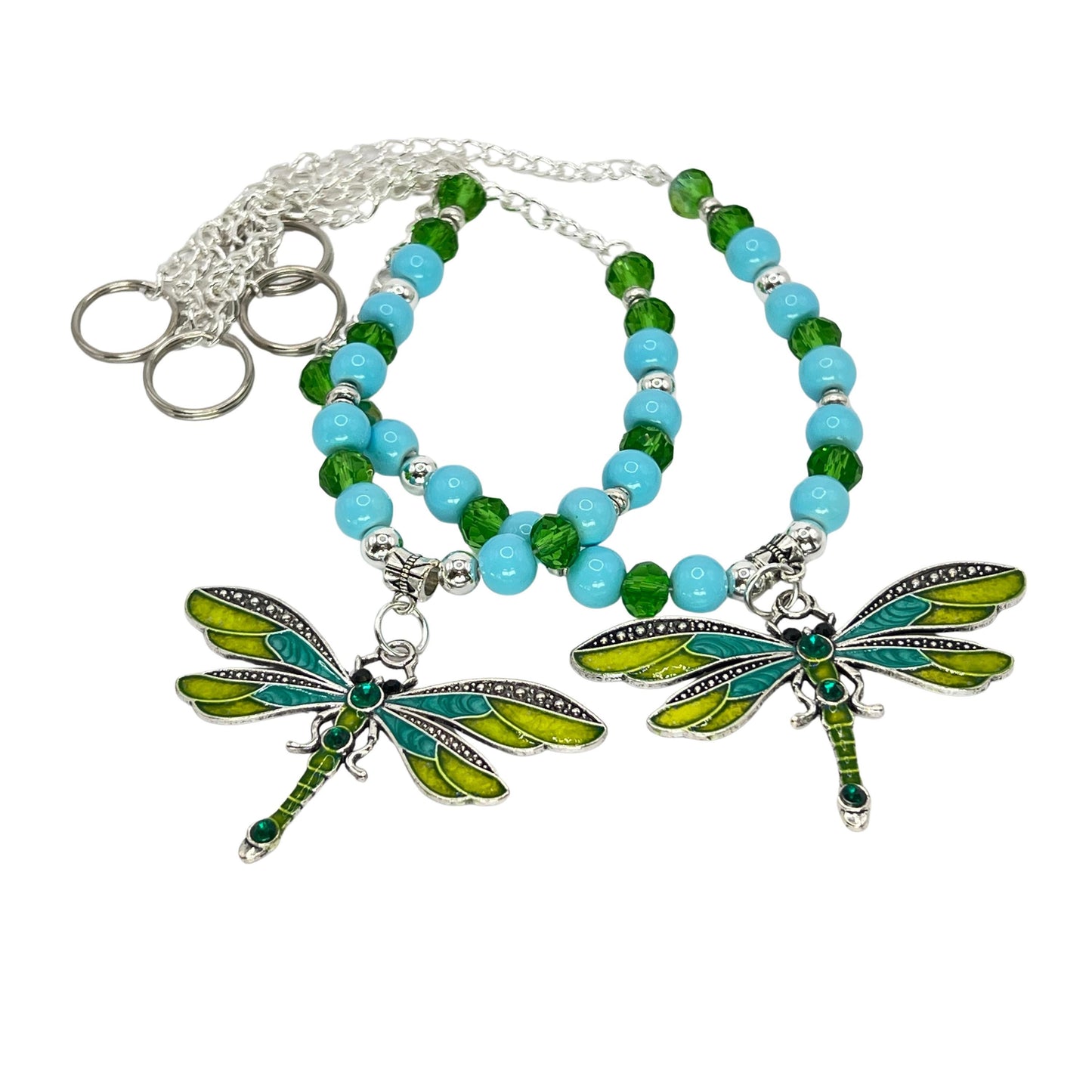 Dragonfly Curtain Tiebacks – Beaded Sparkle Nursery & Girls Room Decor, Handmade Set of 2