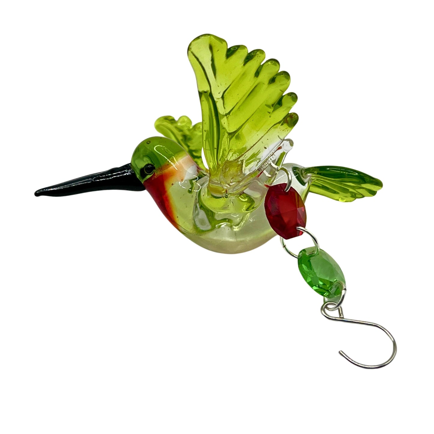 Glass Hummingbird Sun Catcher – Crystal Beaded Window Decor, Handmade Nature Gift (Green or Turquoise)