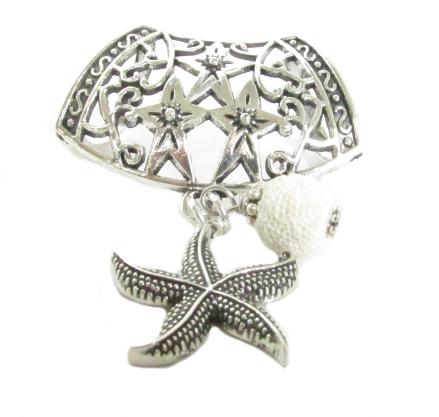 Starfish Scarf Slide – Essential Oil Diffuser Scarf Jewelry, Coastal Gift for Her