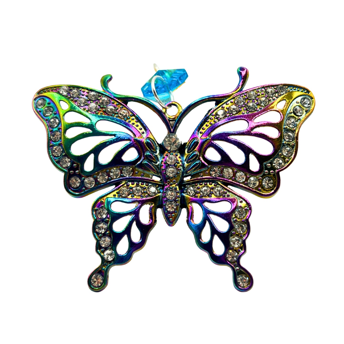 Crystal Butterfly Sun Catcher – Sparkling Rear View Mirror Car Charm, Handmade Gift for Her