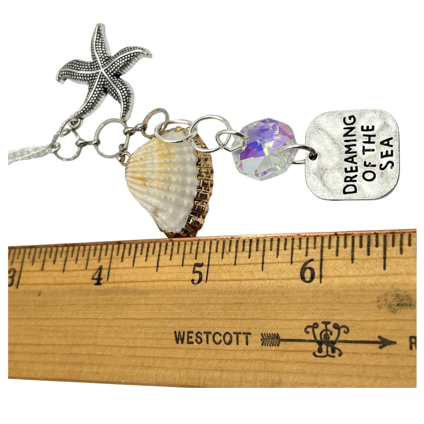 Sea Shell Rearview Mirror Charm, Starfish Beach Quote Suncatcher