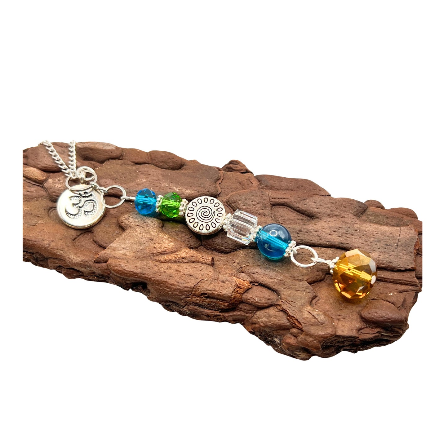 Ohm Rear View Mirror Charm – Crystal Car Dangle & Yoga Sun Catcher, Mindfulness Gift for Yogis