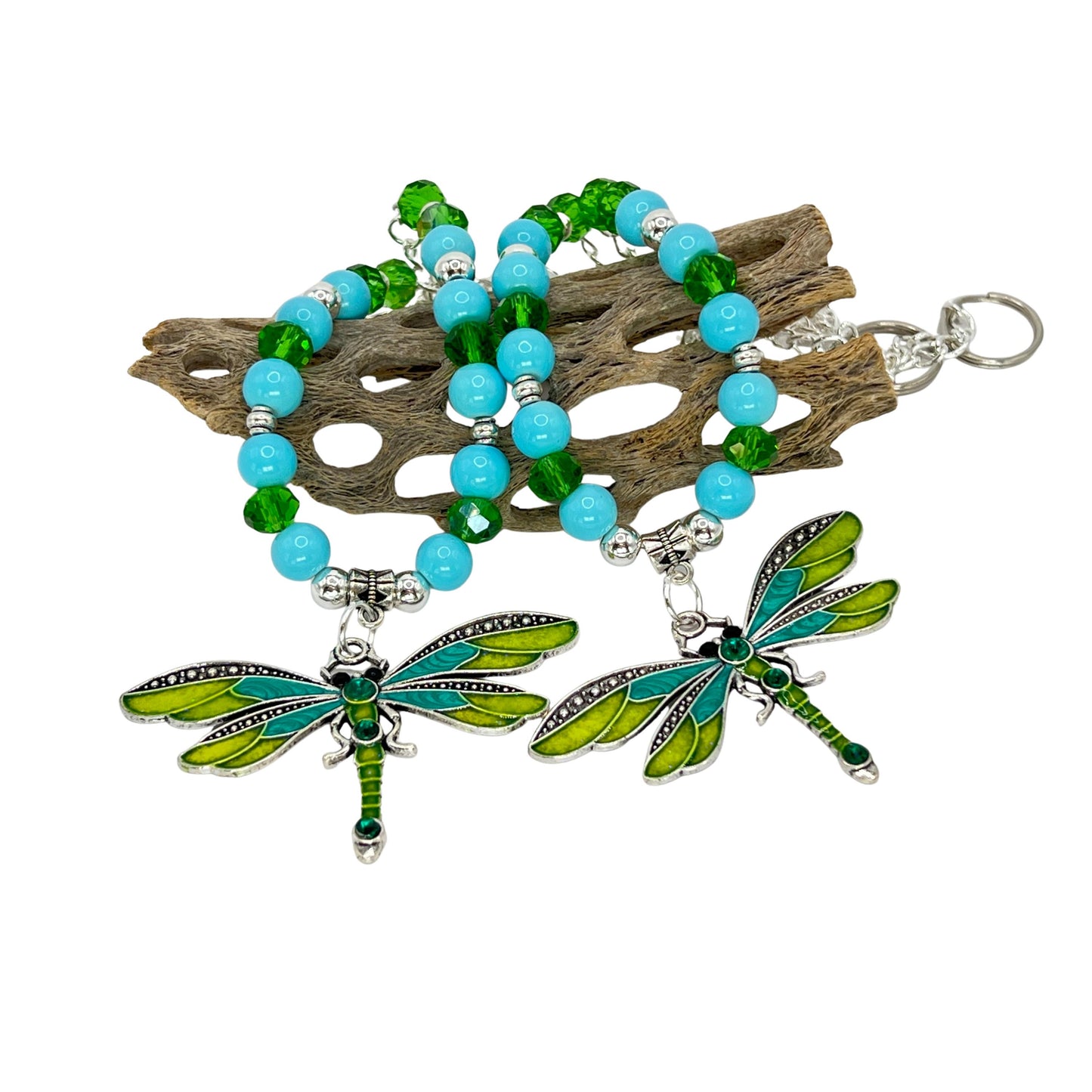 Dragonfly Curtain Tiebacks – Beaded Sparkle Nursery & Girls Room Decor, Handmade Set of 2