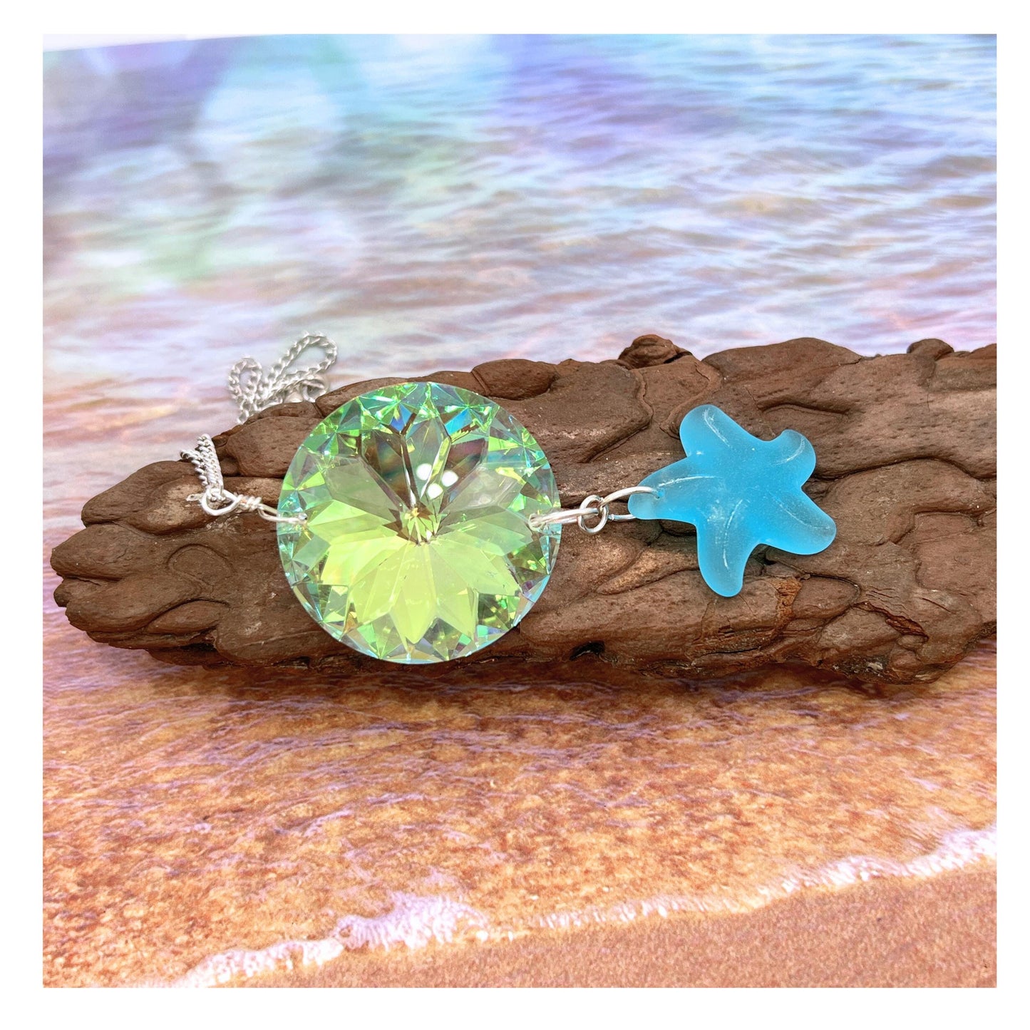 Crystal Prism Window Suncatcher – Starfish or Fish Charm, Rainbow Light Coastal Home Decor