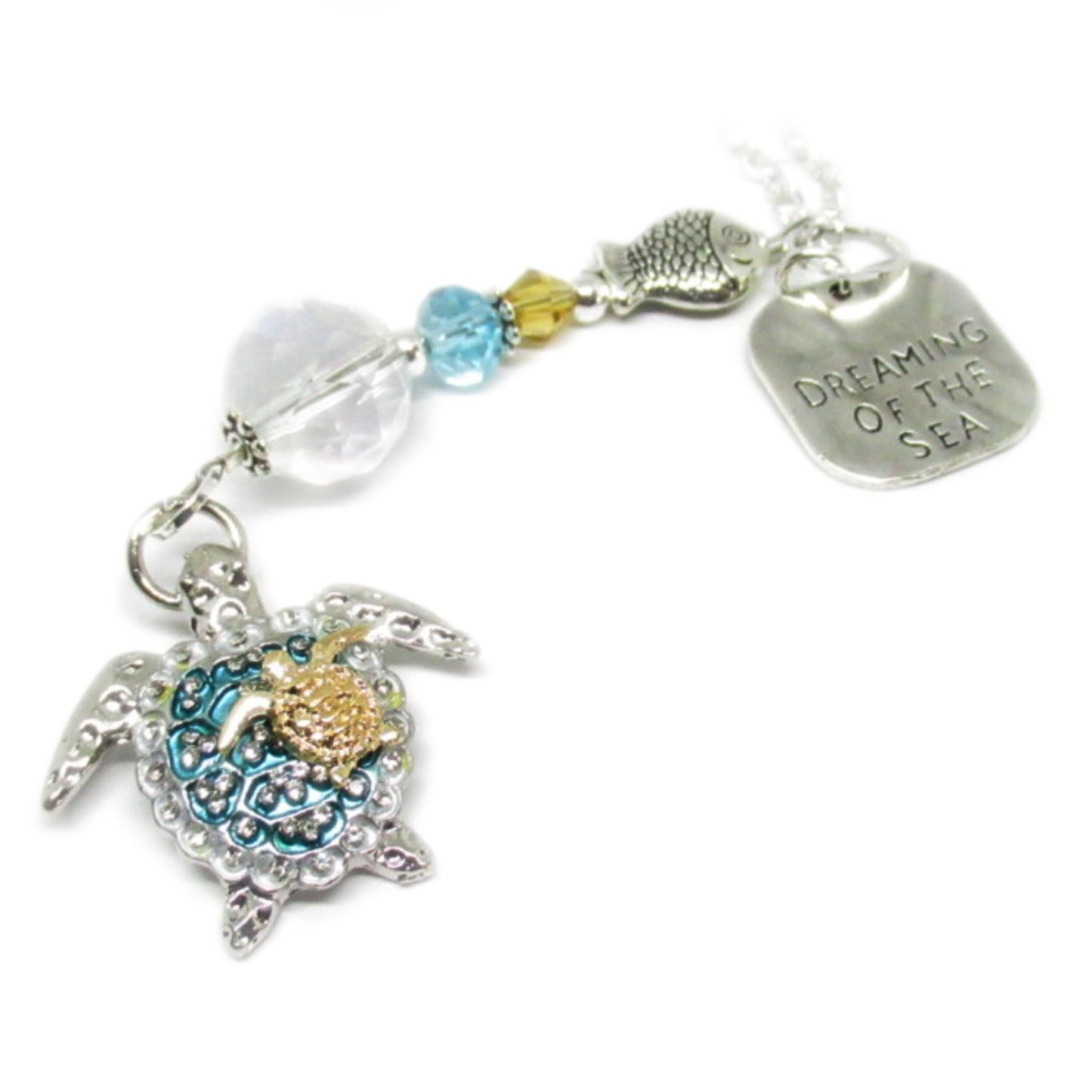 Mom and Baby Turtle Car Charm – Ocean Rear View Mirror Sun Catcher, Heartfelt Mother's Day Gift