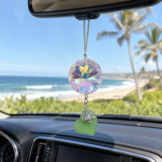 Crystal Prism Sun Catcher Car Charm - Starfish or Heart