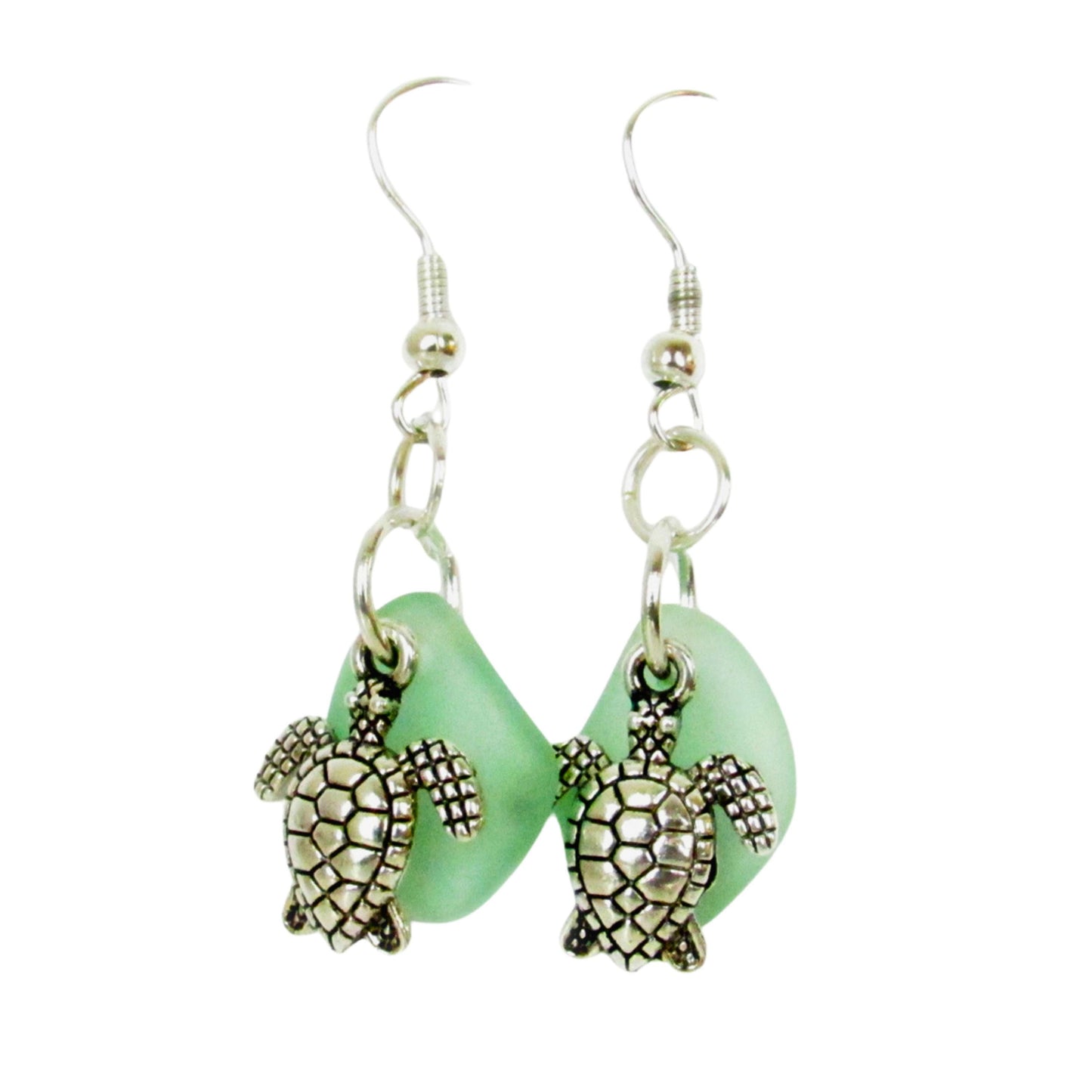 Sea Turtle & Starfish Earrings – Sea Glass Beach Jewelry, Choose Your Design & Color