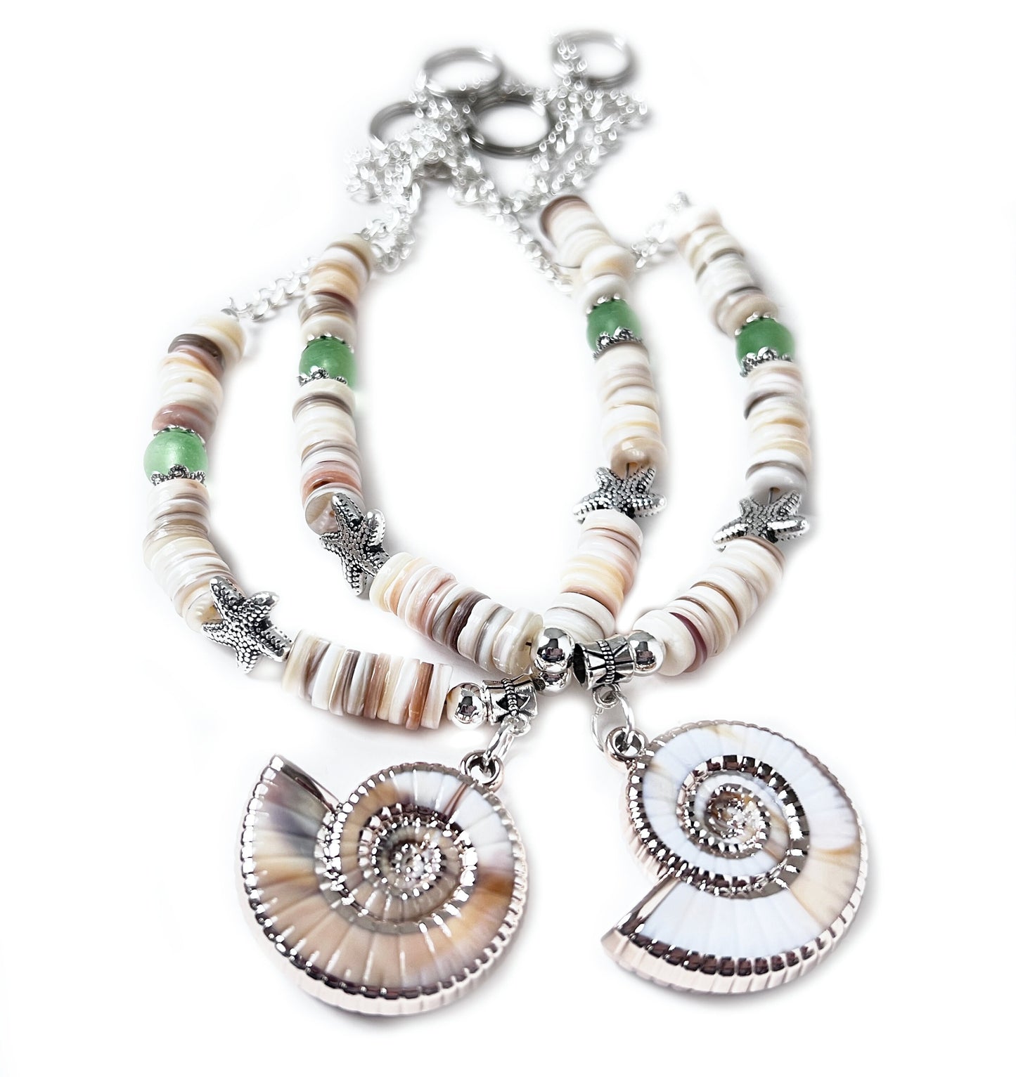 Seashell Curtain Tiebacks – Conch Shell & Coconut Bead Handmade Coastal Decor, Set of 2