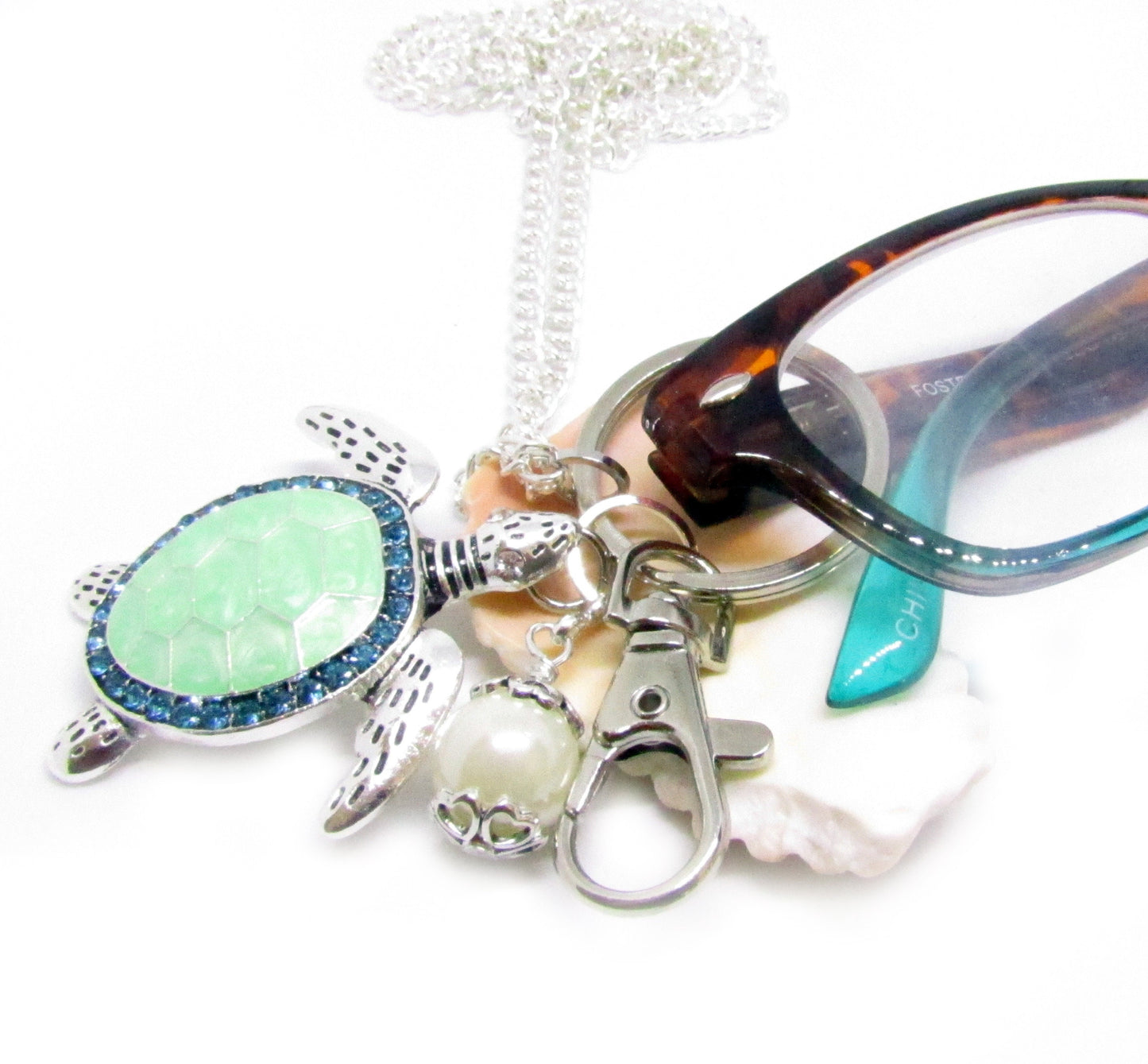 Sea Turtle Eyeglass Lanyard – Beach Necklace & ID Badge Holder, Coastal Gift for Her