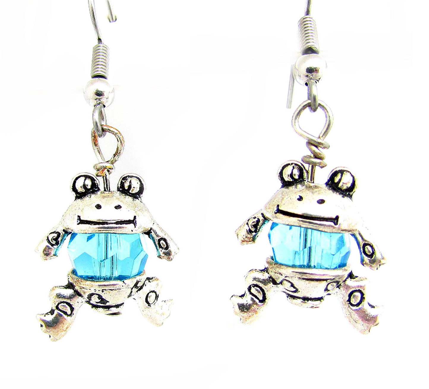 Frog Earrings – Pearl Accent Crystal Dangle, Playful Lightweight Animal Jewelry Gift