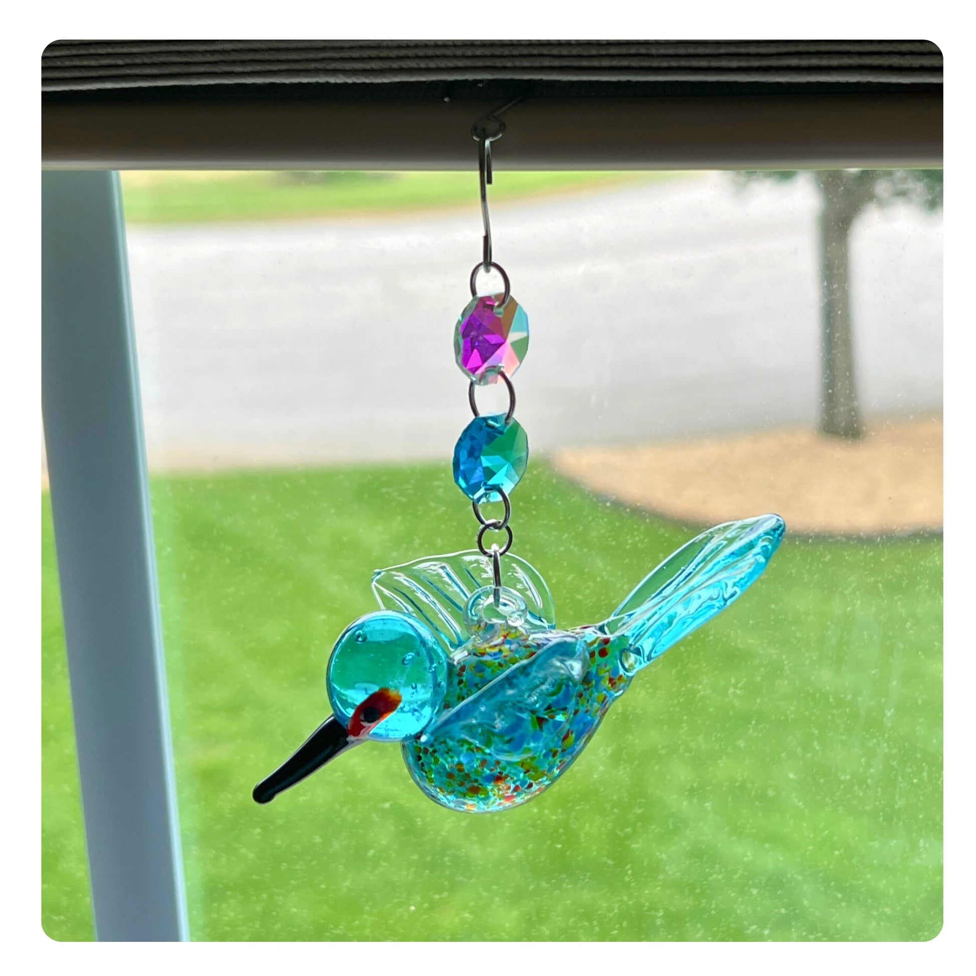 Glass Hummingbird Sun Catcher, Garden Lovers and Home Decor