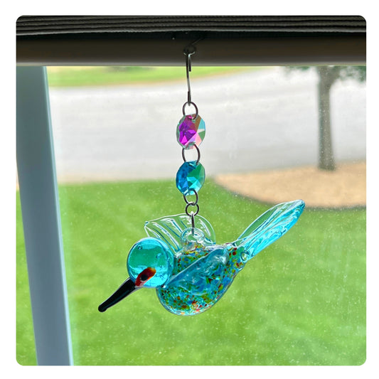 Glass Hummingbird Sun Catcher, Garden Lovers and Home Decor