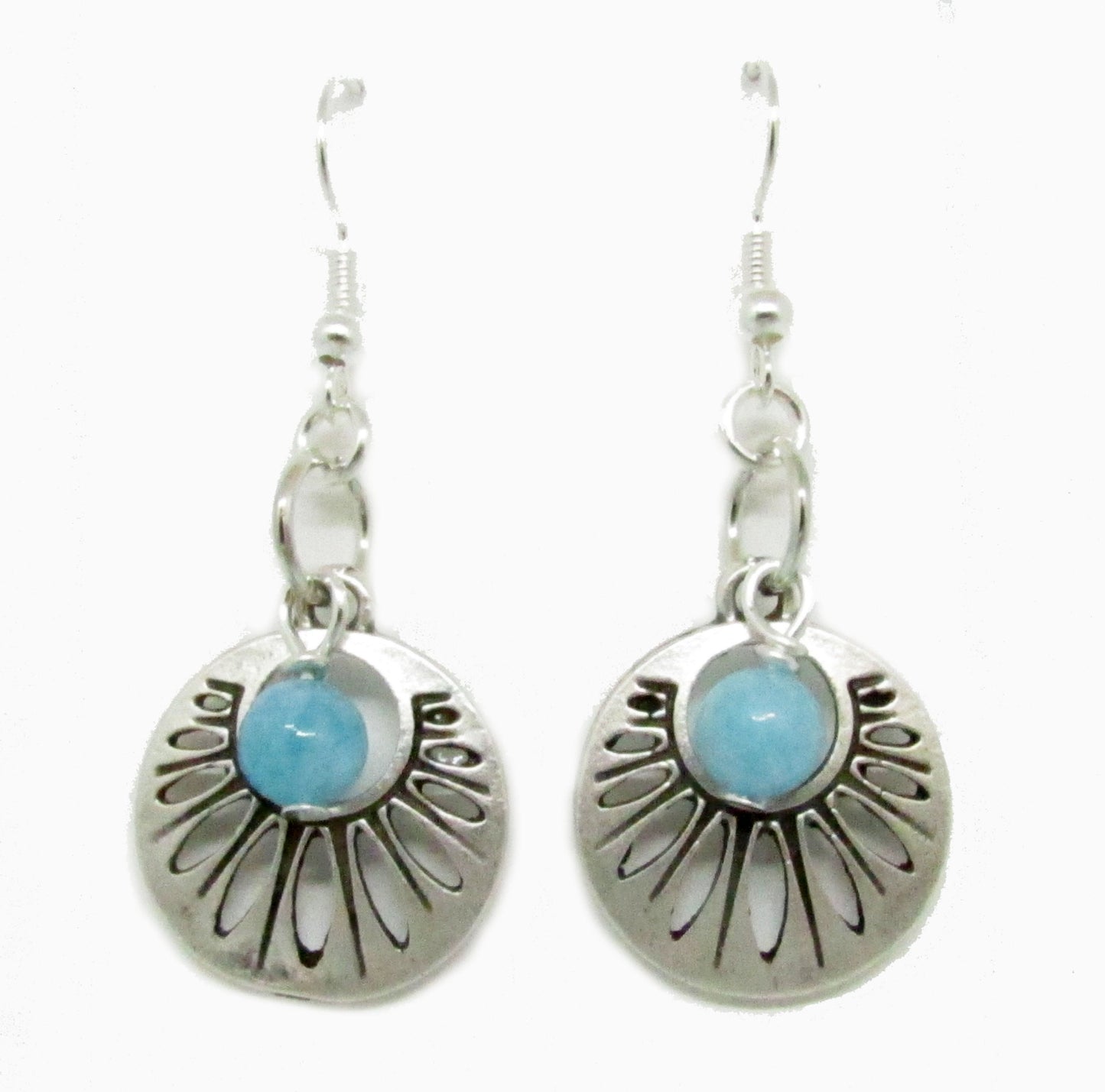 Boho Circle Dangle Earrings – Retro 70s Hippie Style, Lightweight Handmade Gift for Her
