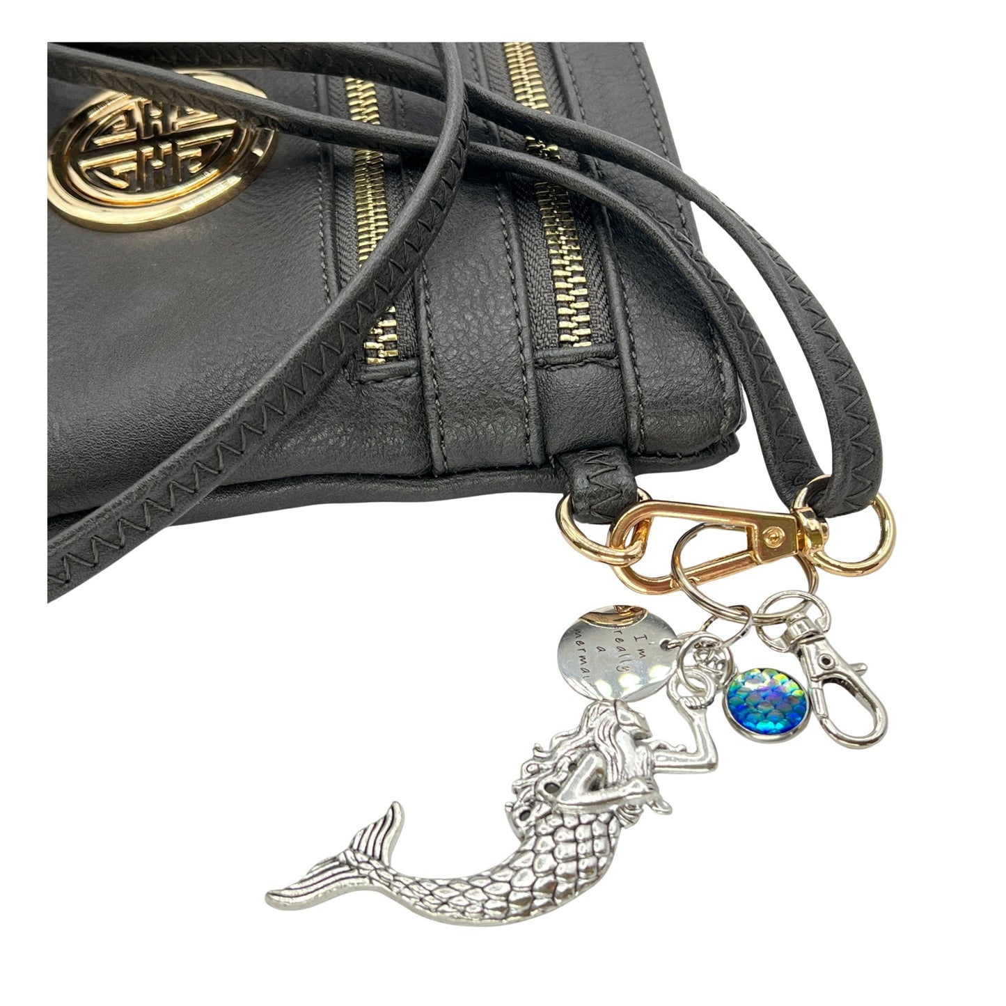 Mermaid Keychain – I'm Really a Mermaid Quote Purse Charm, Fun Beach Themed Gift for Her