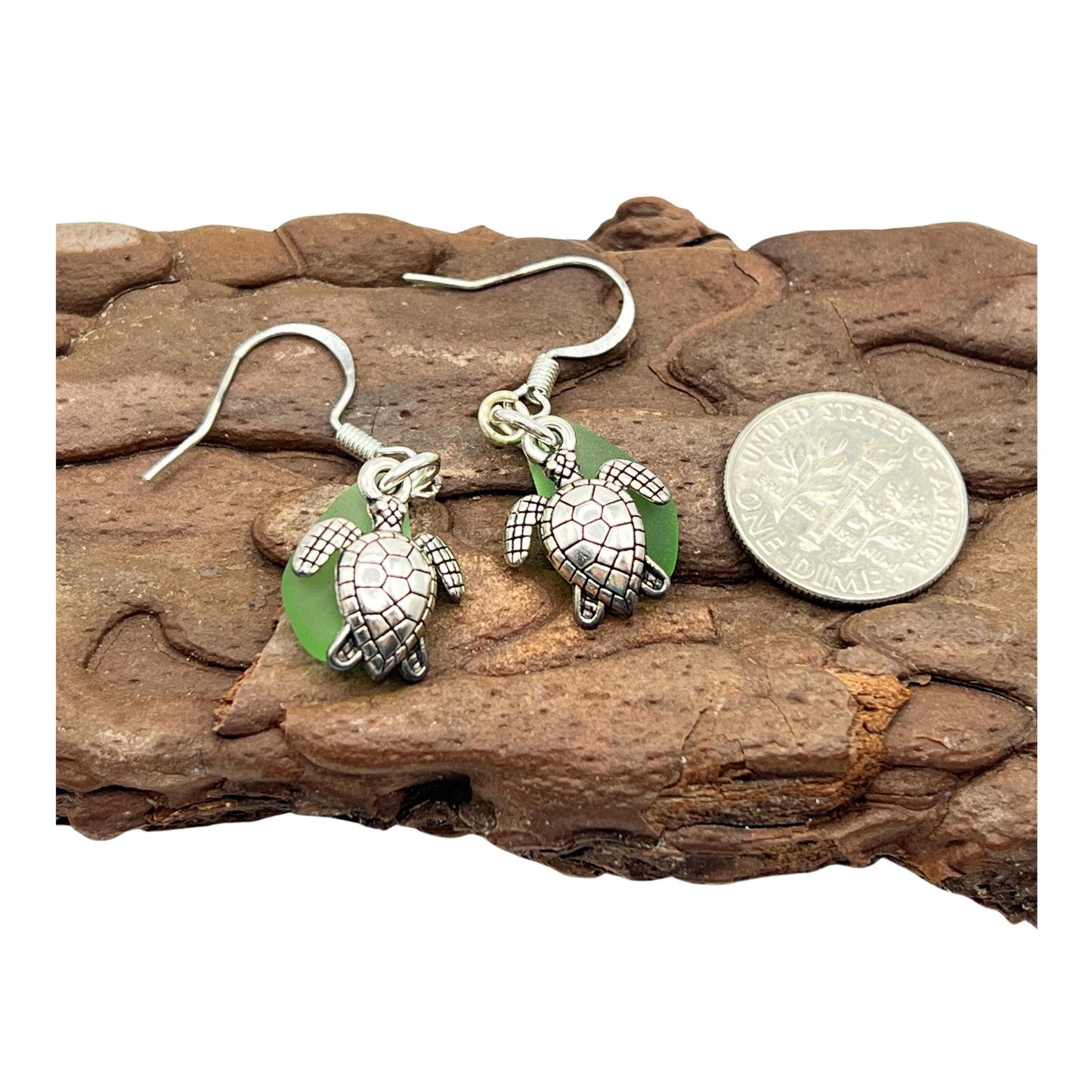 Sea Turtle & Starfish Earrings – Sea Glass Beach Jewelry, Choose Your Design & Color