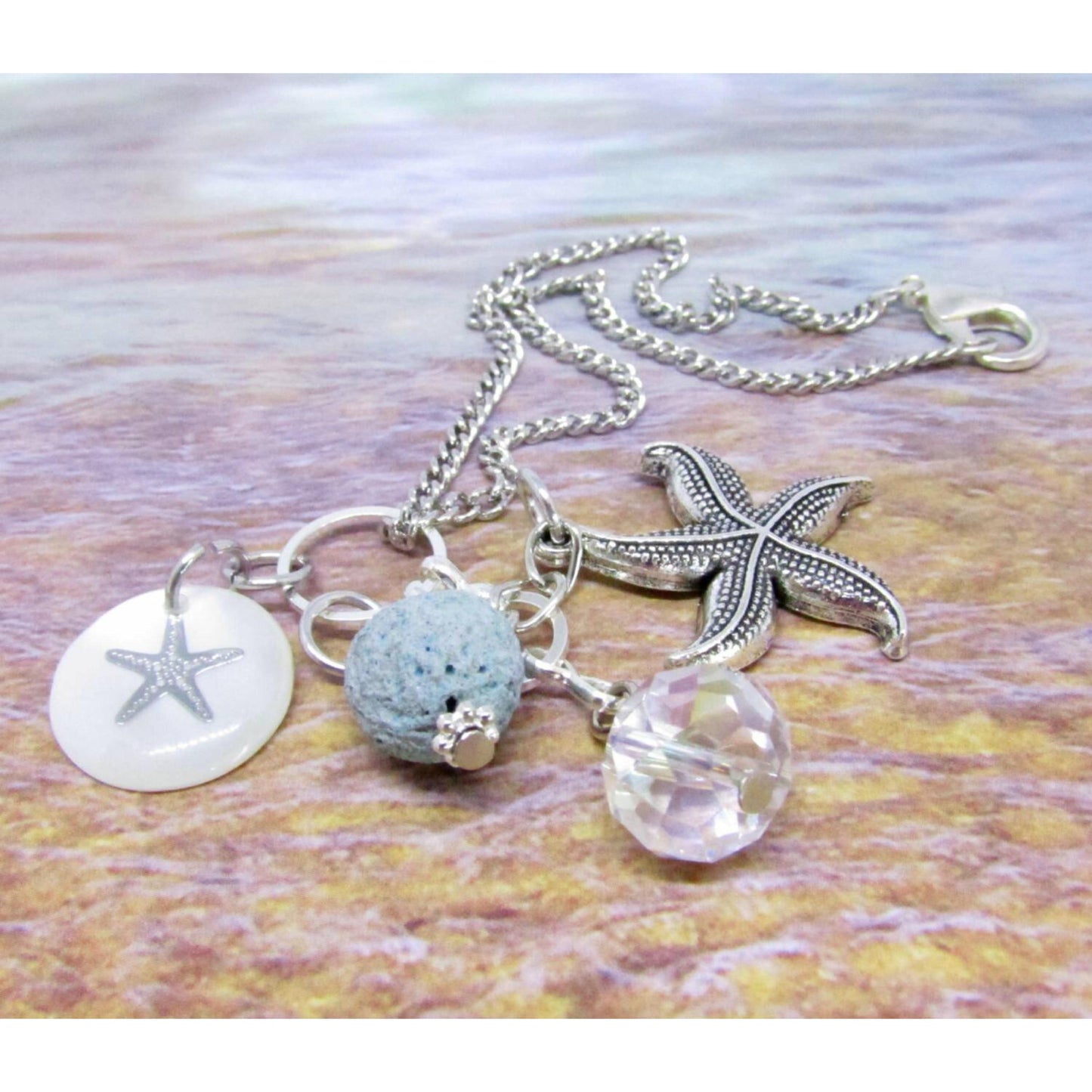 Starfish Car Charm, Essential Oil Diffuser, Beach Rear View Mirror