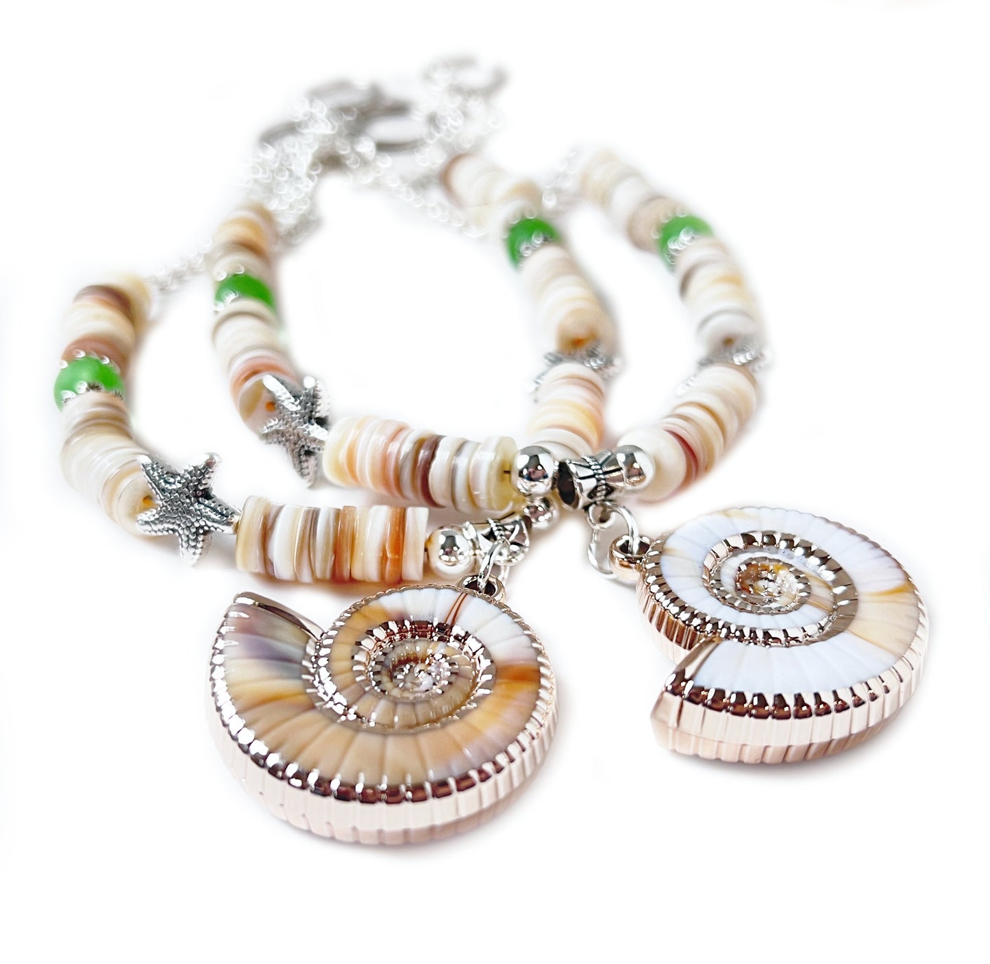 Seashell Curtain Tie Backs – Handmade Beaded Coastal Home Decor, Set of 2