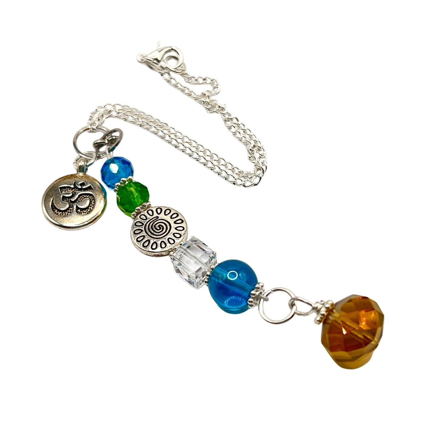 Ohm Rear View Mirror Charm – Crystal Car Dangle & Yoga Sun Catcher, Mindfulness Gift for Yogis
