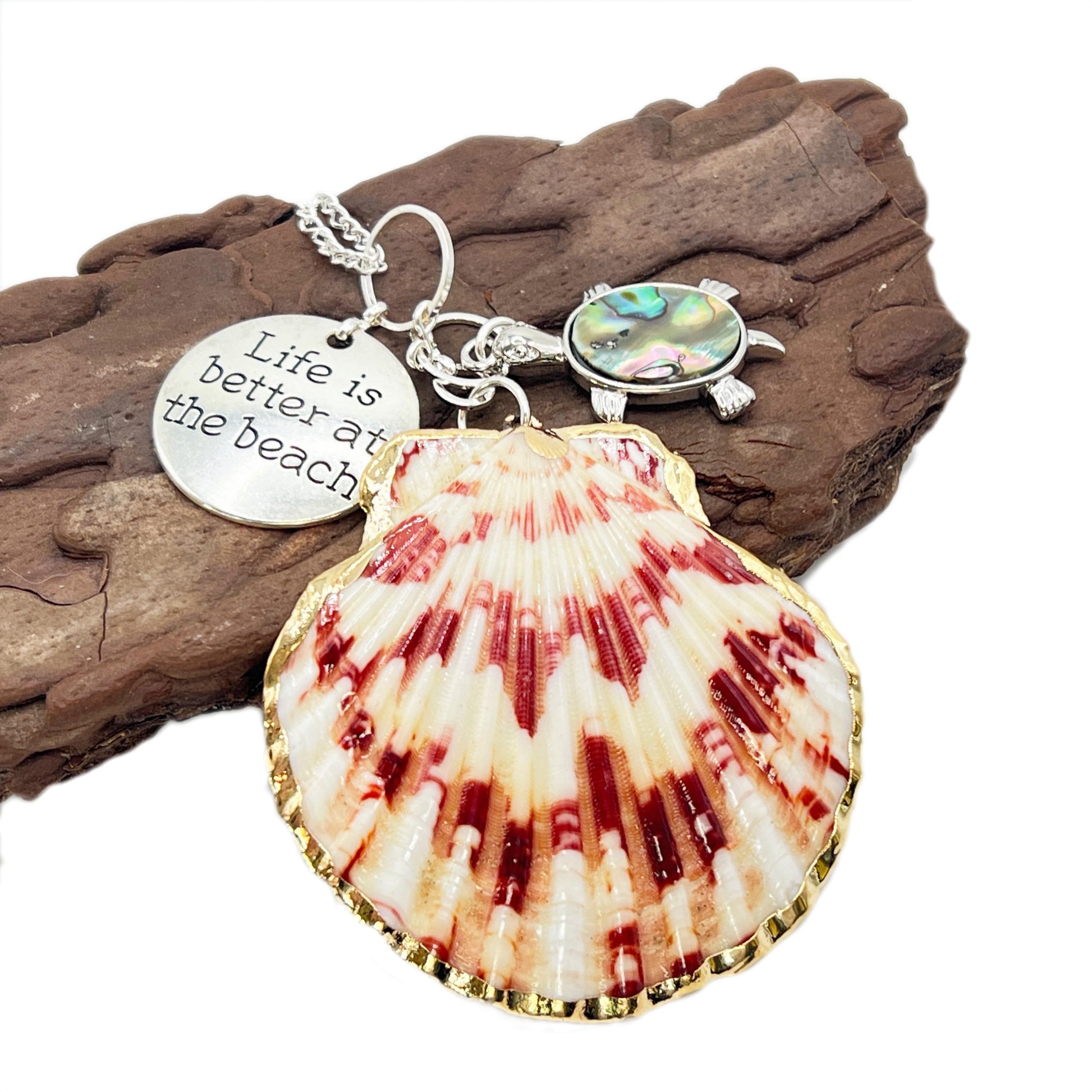 Handmade abalone shell sea turtle rearview mirror car charm, iridescent coastal beach accessory