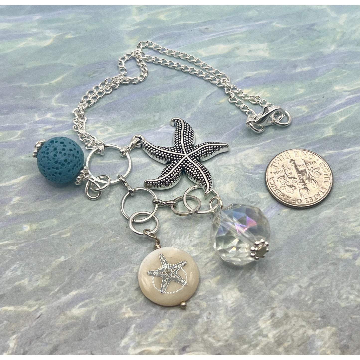 Starfish Car Charm, Essential Oil Diffuser, Beach Rear View Mirror
